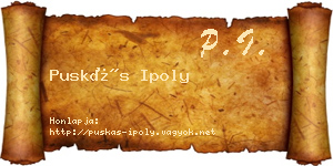 Puskás Ipoly névjegykártya